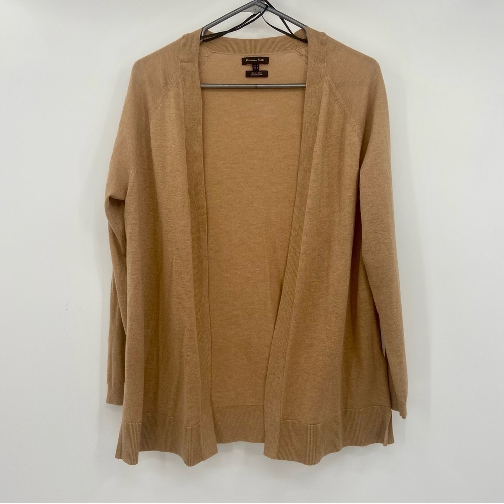 Massimo Dutti Camel Silk and Wool Open Cardigan Size Medium